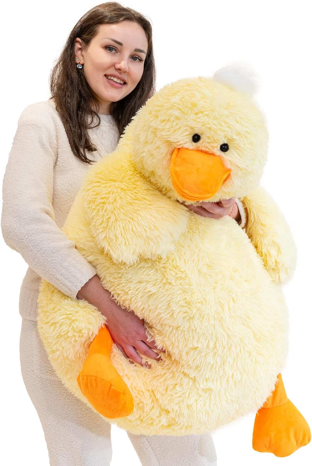 43" Giant Duck Stuffed Animals, Large Duck Plush Toys for Kids | Big Size, Birthday Gift for Kids, Festival Gifts, Sofa Decorations, Fluffy&Safe Material, Soft PP Cotton