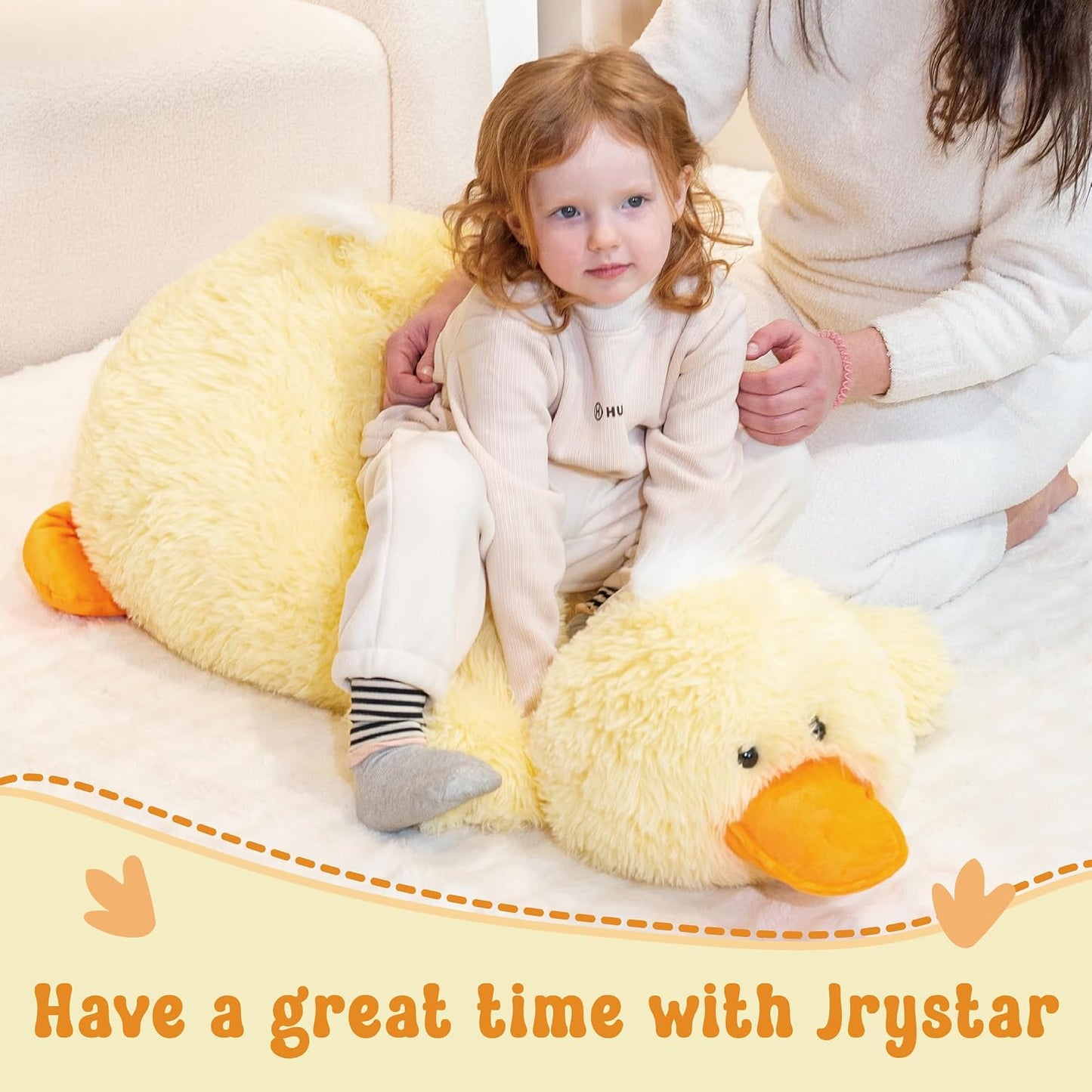 43" Giant Duck Stuffed Animals, Large Duck Plush Toys for Kids | Big Size, Birthday Gift for Kids, Festival Gifts, Sofa Decorations, Fluffy&Safe Material, Soft PP Cotton