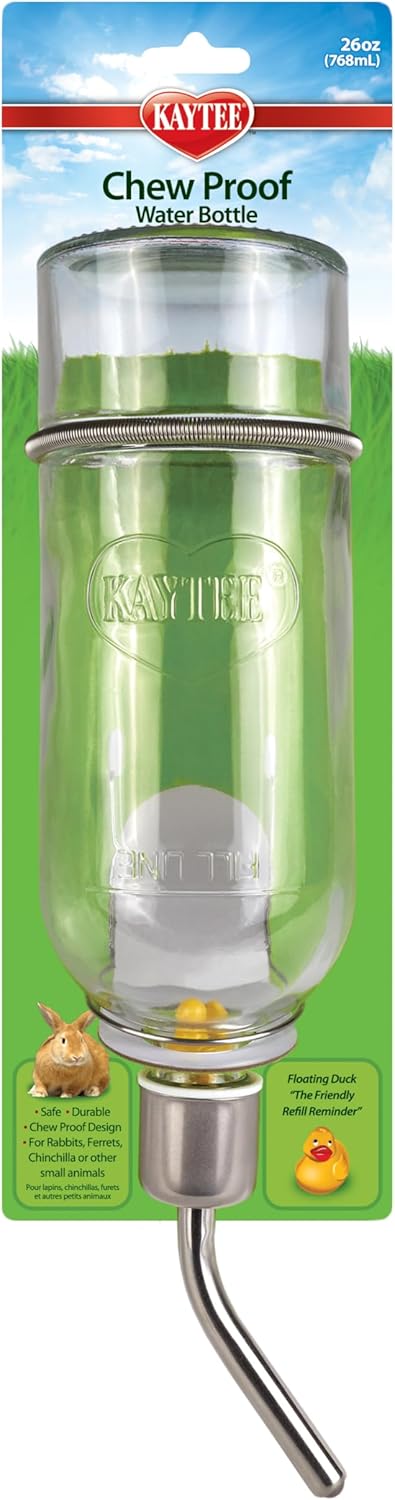 Chew-Proof Water Bottle for Pet Ferrets and Rabbits, 26 oz