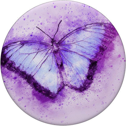 Butterfly Pop Up Cell Phone Pop Out Holder,Purple Watercolor PopSockets Adhesive PopGrip