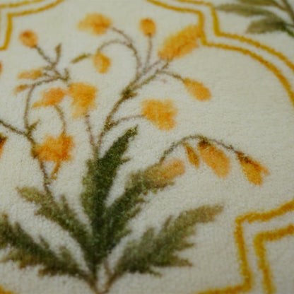 Spring Floral Bathroom Rug 32" x 20" Wild Flowers Bathroom Mat Boho Floral Bath Rug (Oval, Yellow)