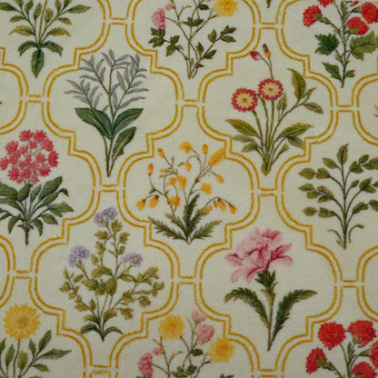 Spring Floral Bathroom Rug 32" x 20" Wild Flowers Bathroom Mat Boho Floral Bath Rug (Oval, Yellow)
