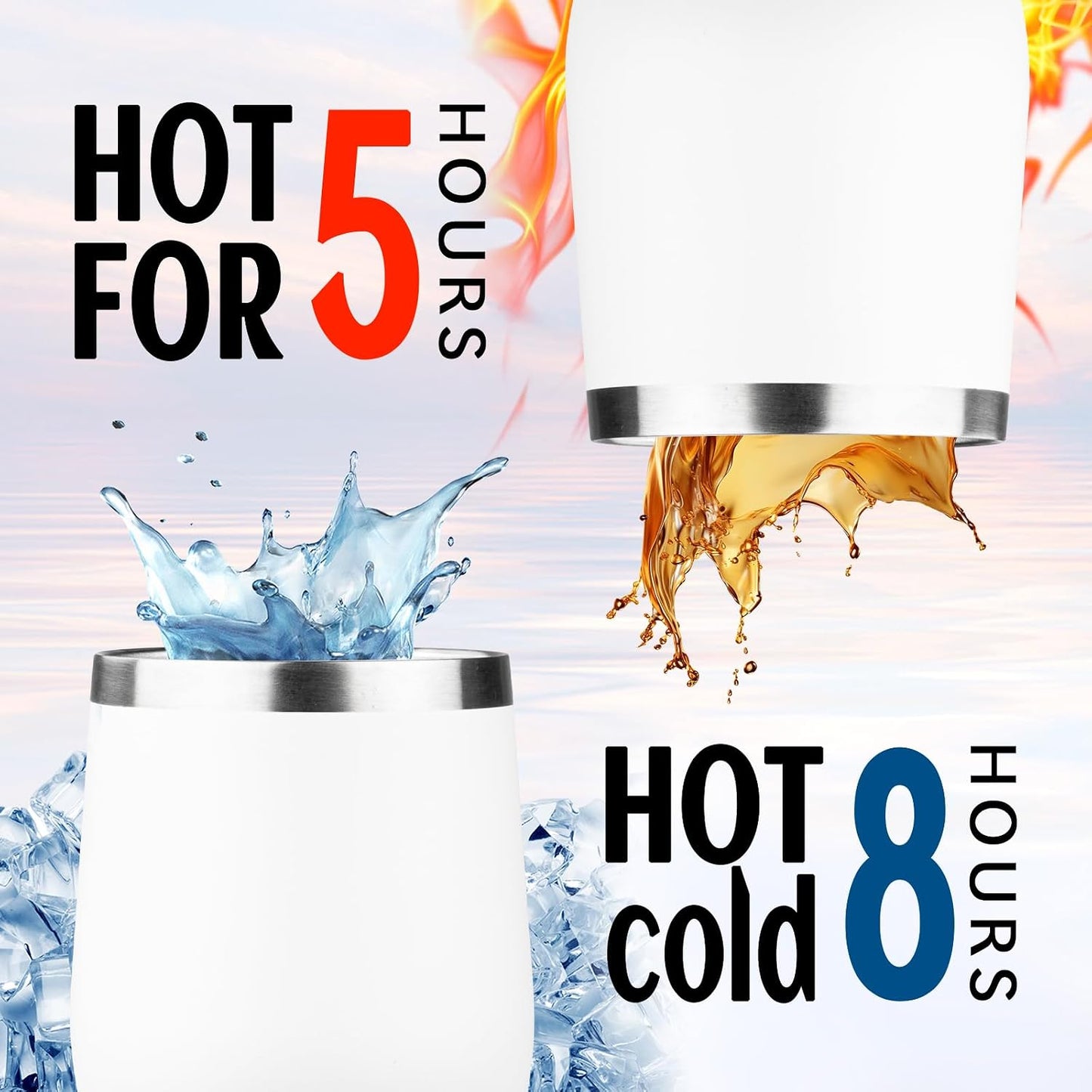 12oz/1Pack Stainless Steel Wine Tumbler with Lids, Double Wall Vacuum Stainless Steel Travel Tumbler,Insulated Wine GlassesTravel Tumbler for Cold & Hot Drinks,Cup for Champaign Coffee (Lemon yellow)