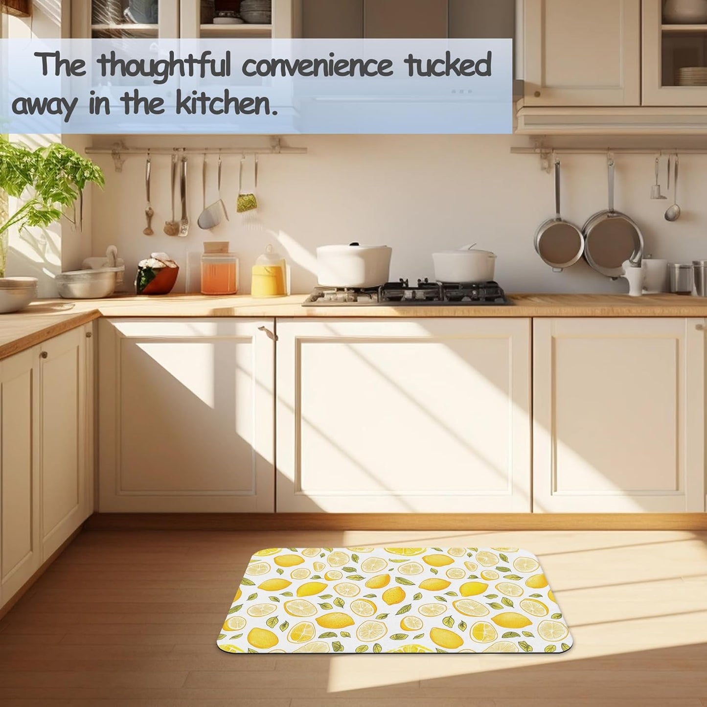 Bathroom Rug 29.5"x17",Yellow Lemon Bath Mat with Non-Slip Rubber Backing, Quick-Drying Absorbent Thin Floor Mat for Bathroom, Shower, Sink, or Kitchen