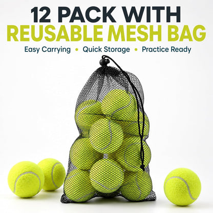 Bulk Tennis Balls, Extra Duty Practice Balls with Mesh Bag
