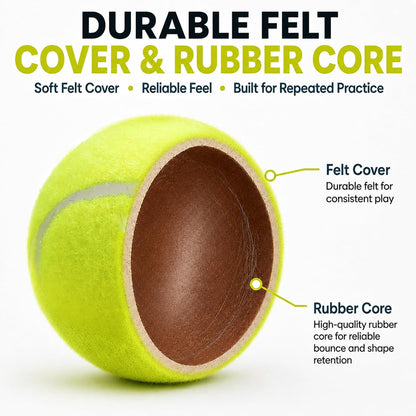 Bulk Tennis Balls, Extra Duty Practice Balls with Mesh Bag