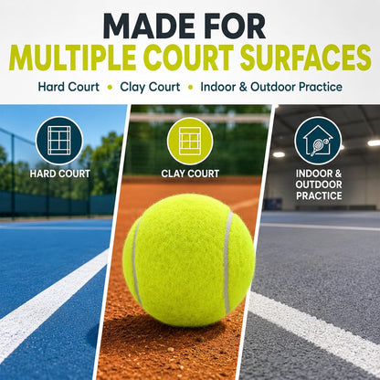 Bulk Tennis Balls, Extra Duty Practice Balls with Mesh Bag