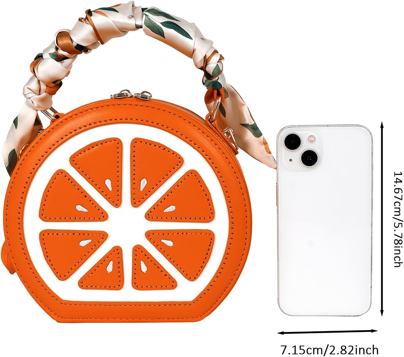 Lemon Purse Cute Fruit Shaped Bag with Charm Scarf 3Pcs Shoulder Handbag | Fun Novelty, Crossbody Shoulder Handbag, Top Handle Clutches, For Women