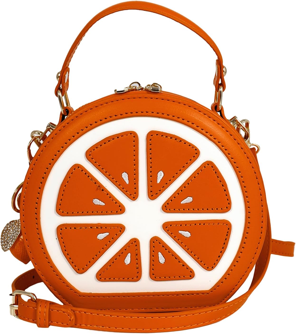 Lemon Purse Cute Fruit Shaped Bag with Charm Scarf 3Pcs Shoulder Handbag | Fun Novelty, Crossbody Shoulder Handbag, Top Handle Clutches, For Women