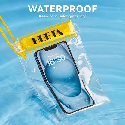 5-Pack Clear Waterproof Dry Bag Pouch Document Holder for Phone Maps | Water Tight Case for Camera Document, Screen Touchable for Boating Kayaking Paddle Board Swimming Beach Waterpark Fishing
