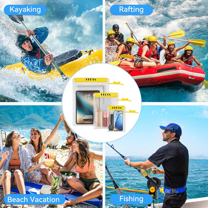 5-Pack Clear Waterproof Dry Bag Pouch Document Holder for Phone Maps | Water Tight Case for Camera Document, Screen Touchable for Boating Kayaking Paddle Board Swimming Beach Waterpark Fishing