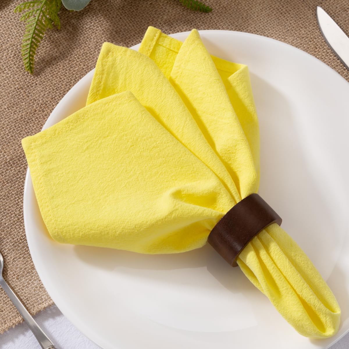 Yellow Cloth Napkins Set of 6 Napkins Cloth Bulk Washable Cotton Dinner Napkins 16"×16" for Wedding Party Baby Bridal Shower Birthday Table Decor