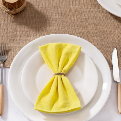 Yellow Cloth Napkins Set of 6 Napkins Cloth Bulk Washable Cotton Dinner Napkins 16"×16" for Wedding Party Baby Bridal Shower Birthday Table Decor