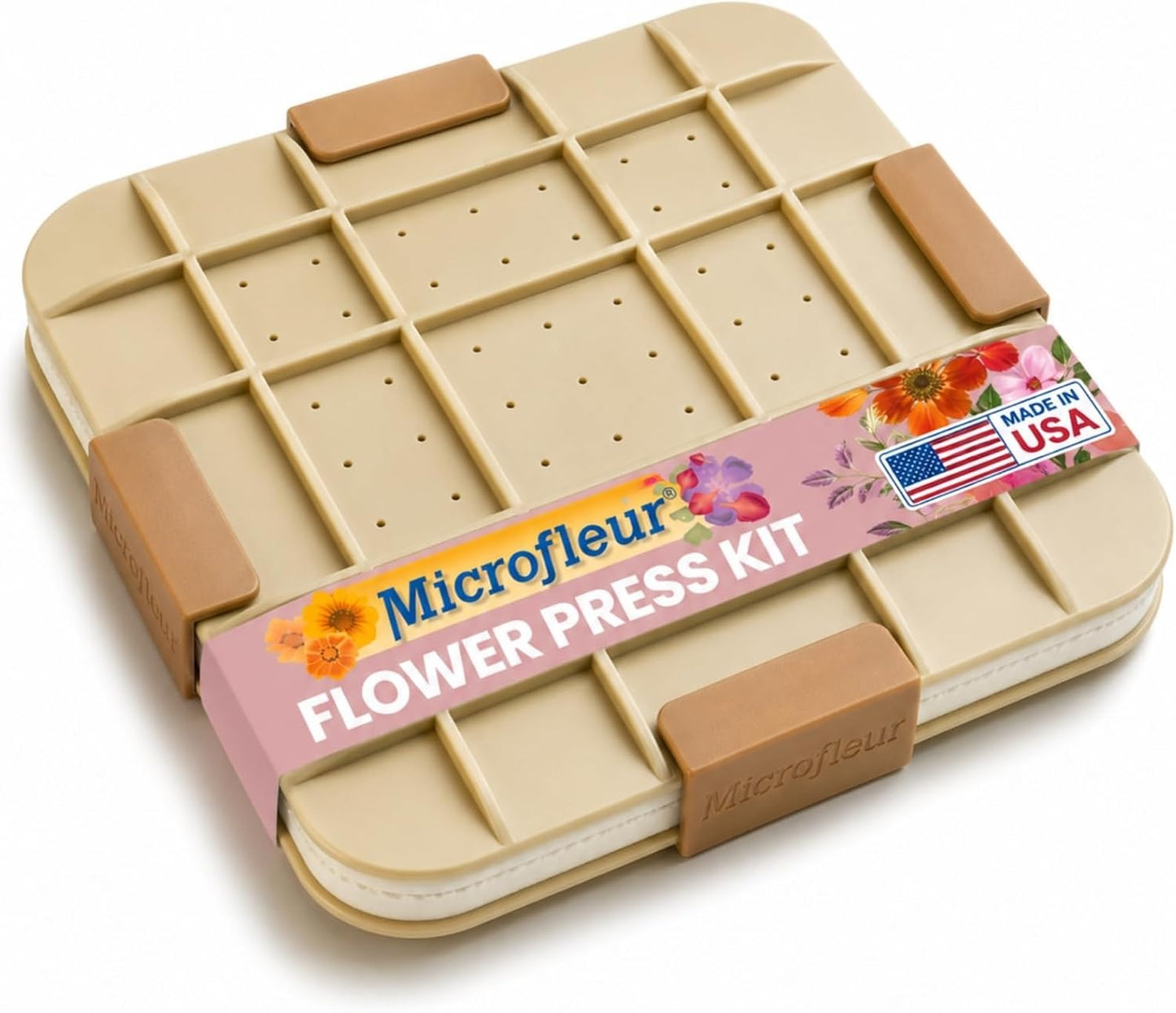 Microwave Craft Flower Preservation Press Portable Kit, 9 inch | Quick & Easy, for Pressed Blooms & Leaves, DIY Washable Absorbent Cloth for Plant Lovers, Reusable Components, Fast Drying