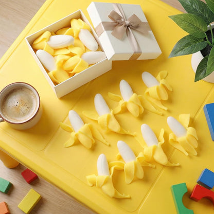 12 Pcs Banana Stress Balls for Adults Mini Banana Party Favors | Banana Sensory Squeeze Balls Soft Fidgets for Christmas Stocking Stuffer Gifts, Stress Relief & Sensory Play