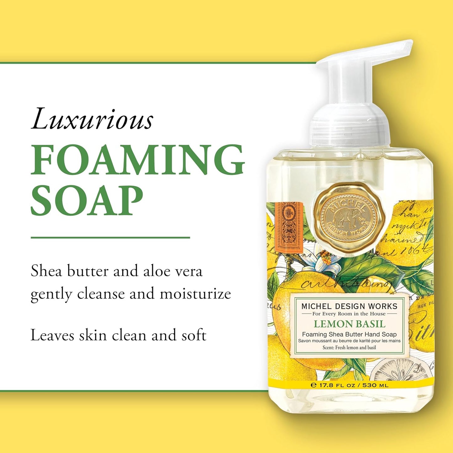 Foaming Hand Soap, Lemon Basil, 1-Pack, 17.8 Fl oz Each