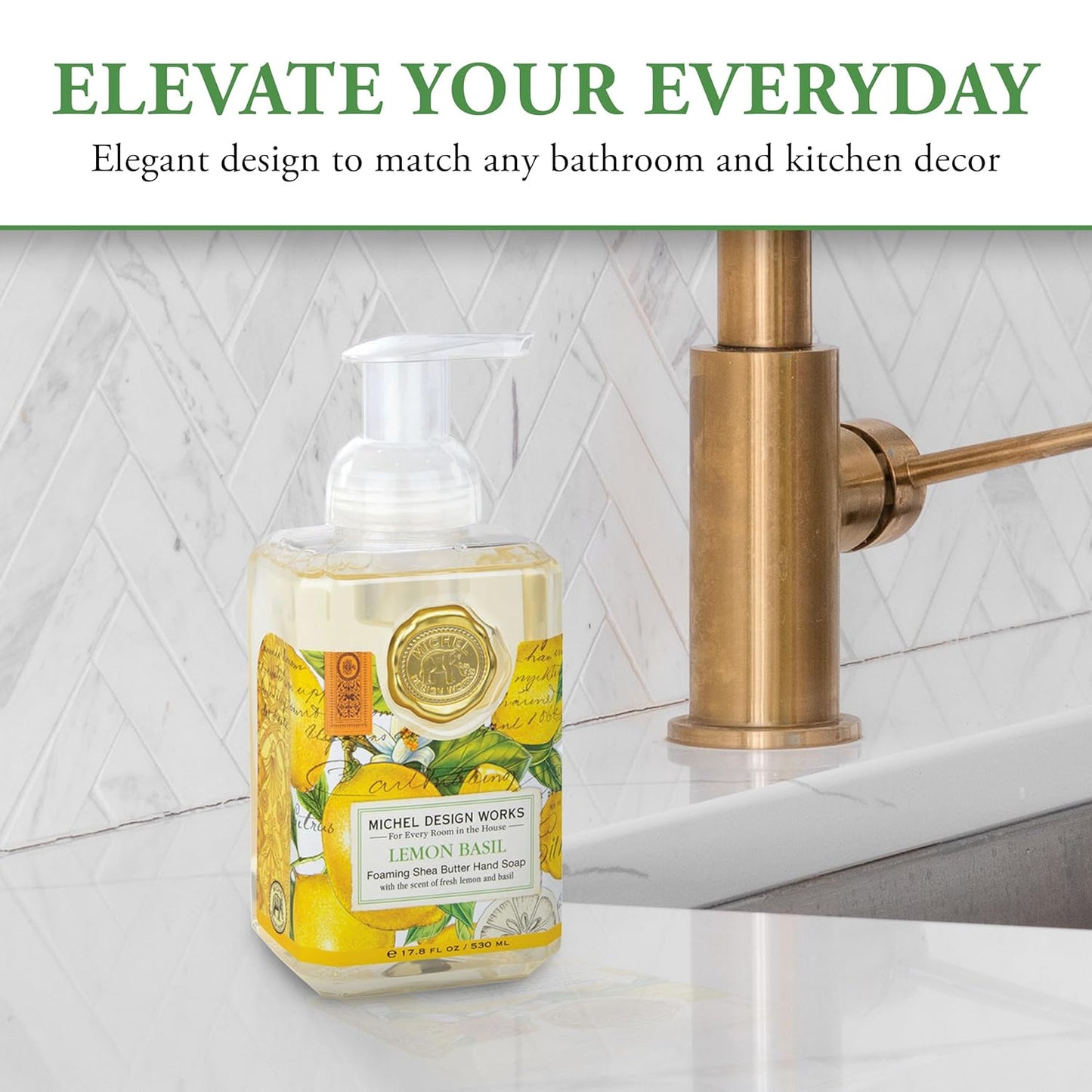 Foaming Hand Soap, Lemon Basil, 1-Pack, 17.8 Fl oz Each