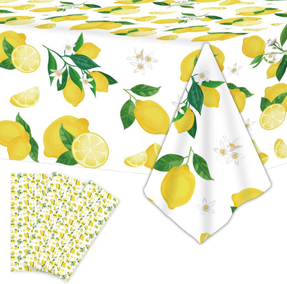 3 Pcs Lemon Tablecloth Party Yellow Lemonade Supplies Lemons Summer Party Tablecover for Lemon Theme Birthday Party Wedding Bridal Shower Supplies Lemon Table Cover Table Decorations