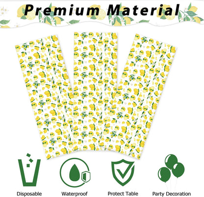 3 Pcs Lemon Tablecloth Party Yellow Lemonade Supplies Lemons Summer Party Tablecover for Lemon Theme Birthday Party Wedding Bridal Shower Supplies Lemon Table Cover Table Decorations