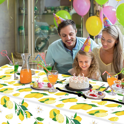 3 Pcs Lemon Tablecloth Party Yellow Lemonade Supplies Lemons Summer Party Tablecover for Lemon Theme Birthday Party Wedding Bridal Shower Supplies Lemon Table Cover Table Decorations