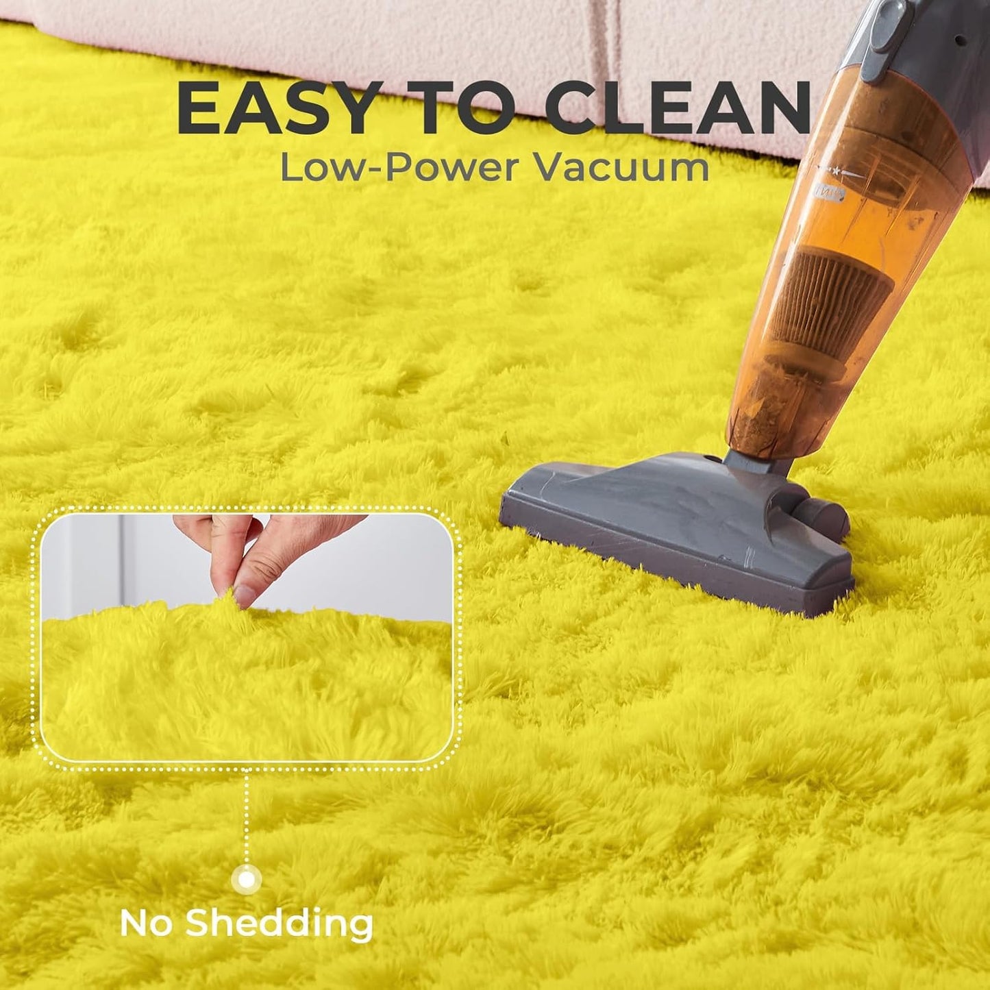 4x6 Yellow Rugs for Bedroom, Ultra-Soft Fluffy Area Rugs for Living Room, 4 x 6 Shag Carpet for Nursery, Kids, Girl, Boy, Baby, Plush, Fuzzy, Shaggy, Cute Home Decor