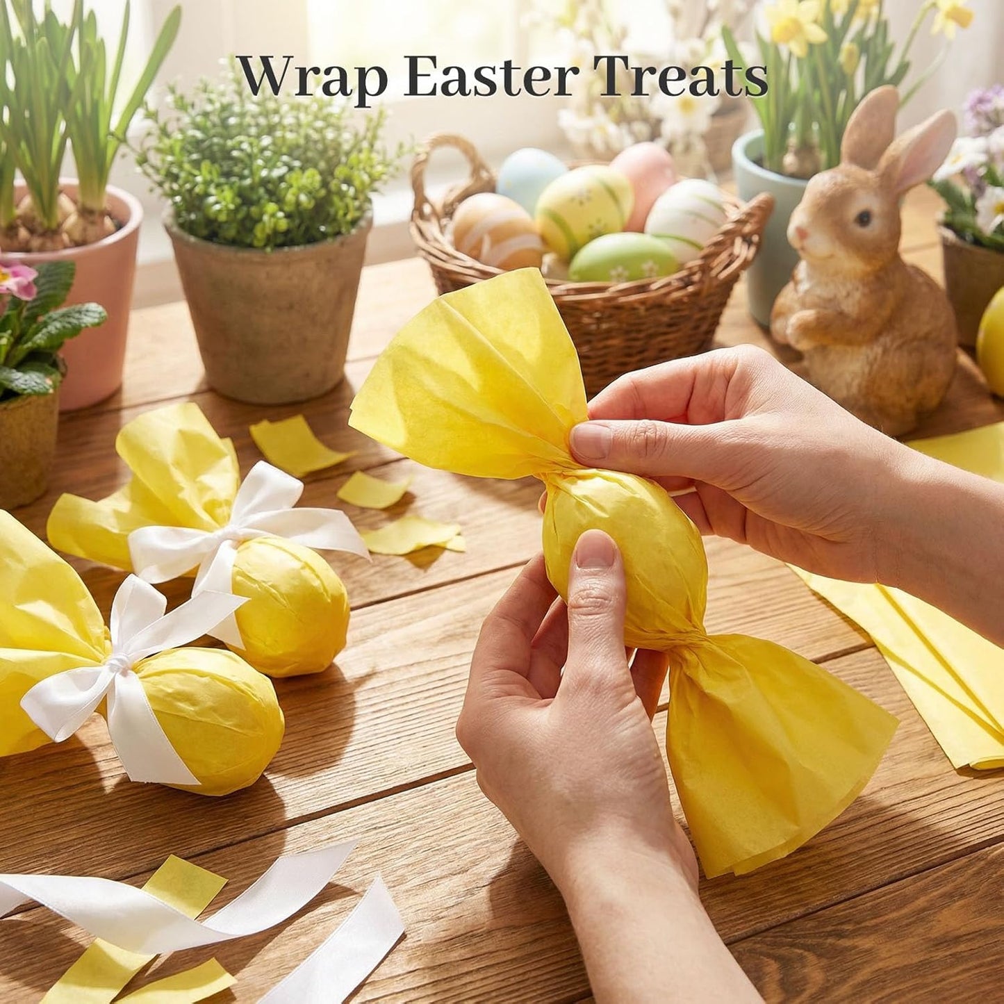 330 Sheets Tissue Paper Bulk, 14 x 10 Inch Yellow Gift Wrapping Tissue Paper for Wedding Birthday DIY Crafts Art Project