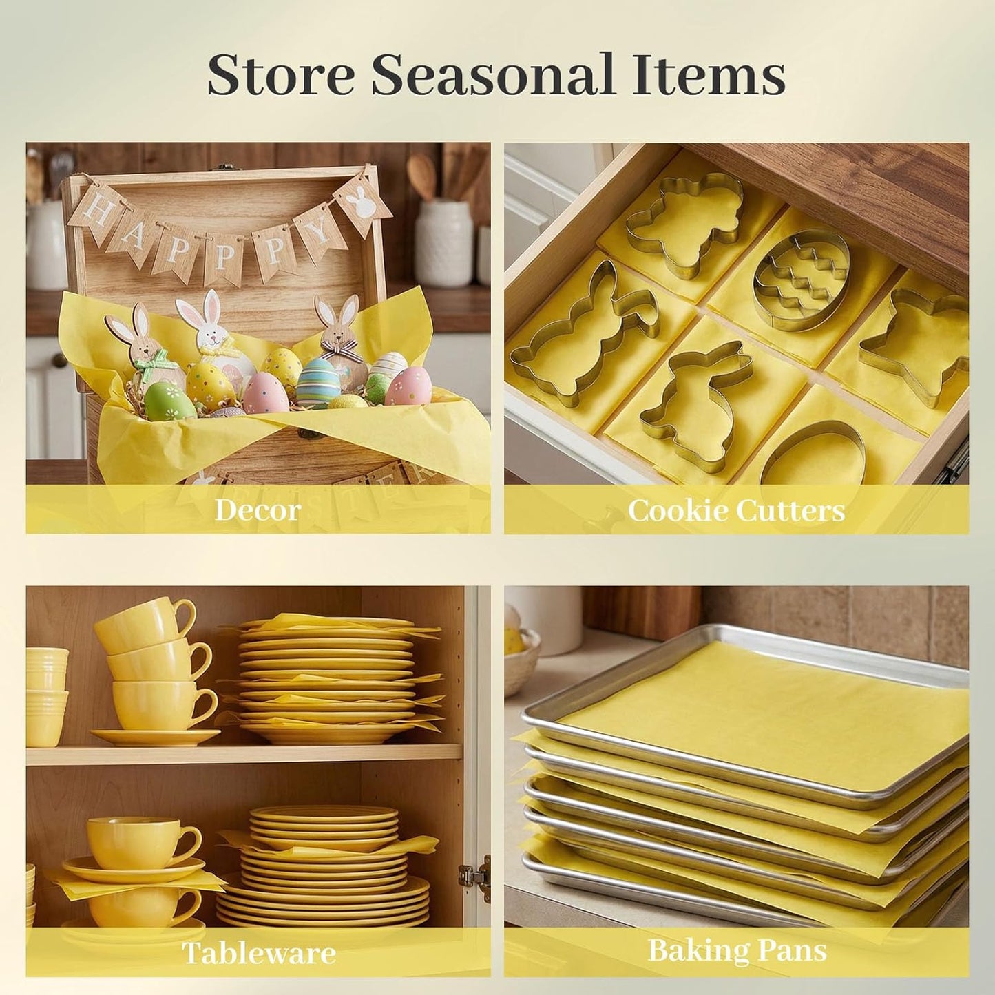 330 Sheets Tissue Paper Bulk, 14 x 10 Inch Yellow Gift Wrapping Tissue Paper for Wedding Birthday DIY Crafts Art Project