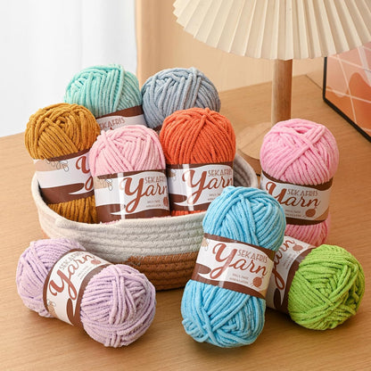 4 Pack Fluffy Velvet Yarn for Crocheting，Baby Blanket Yarn for Crocheting Soft，200g(262.4yds) Amigurumi Yarns，Plush Chenille Crochet Yarns，Puzzle Yarn for Crochet Weaving Craft(4 Yellowish)