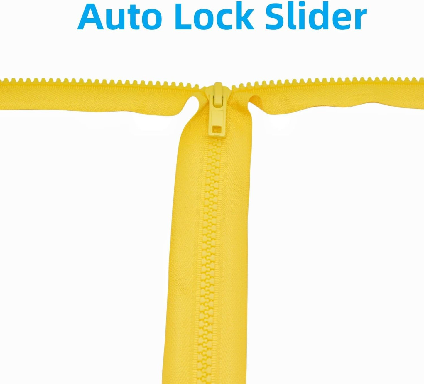 2PCS #5 6 Inch Separating Jacket Zippers for Sewing (Yellow) | Resin Zipper Molded Plastic Zippers Bulk for Sewing Jackets Coats Clothes