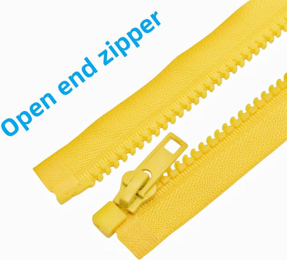 2PCS #5 6 Inch Separating Jacket Zippers for Sewing (Yellow) | Resin Zipper Molded Plastic Zippers Bulk for Sewing Jackets Coats Clothes