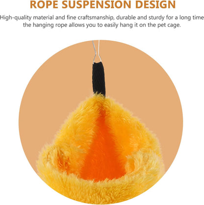2pcs Hamster Sleeping Bags and Hammocks, Cotton Plush Warm Nest Beds for Small Pets, Portable Comfortable Bedding for Hedgehogs, Sugar Gliders, and Squirrels, Coffee and Yellow