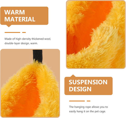 2pcs Hamster Sleeping Bags and Hammocks, Cotton Plush Warm Nest Beds for Small Pets, Portable Comfortable Bedding for Hedgehogs, Sugar Gliders, and Squirrels, Coffee and Yellow