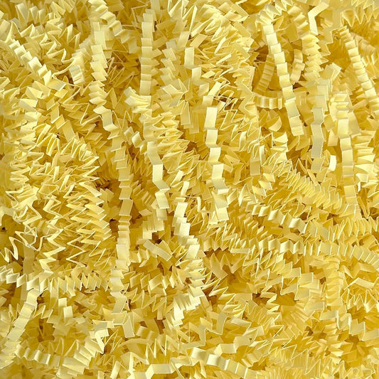 200g(7oz) Crinkle Paper Shredded Filler Paper for Gift Baskets Shreds Decoration Stuffing for Easter, Christmas(Light Yellow)