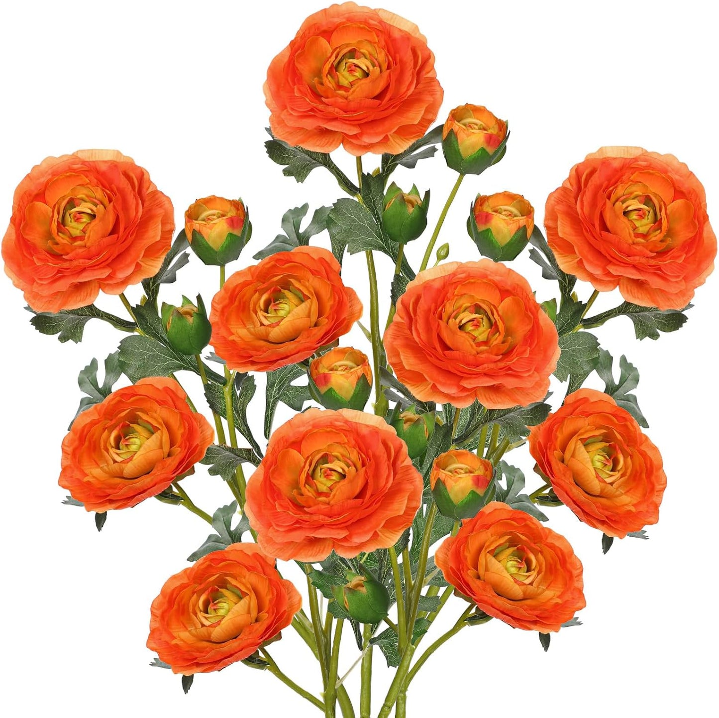 Yellow Ranunculus Artificial Flowers Bouquets, Set of 5 25.9'' Long Stems Faux Peony, Real Touch Spring Summer Floral Arrangement for Home Decor Wedding Vase Filler DIY Crafts