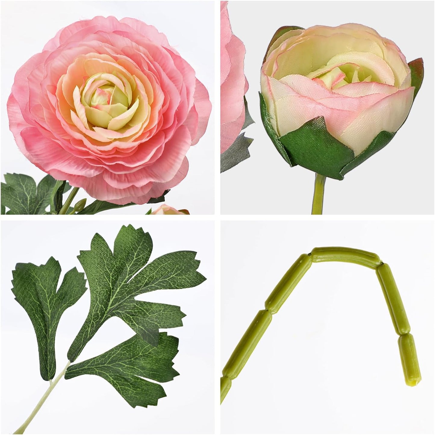 Yellow Ranunculus Artificial Flowers Bouquets, Set of 5 25.9'' Long Stems Faux Peony, Real Touch Spring Summer Floral Arrangement for Home Decor Wedding Vase Filler DIY Crafts