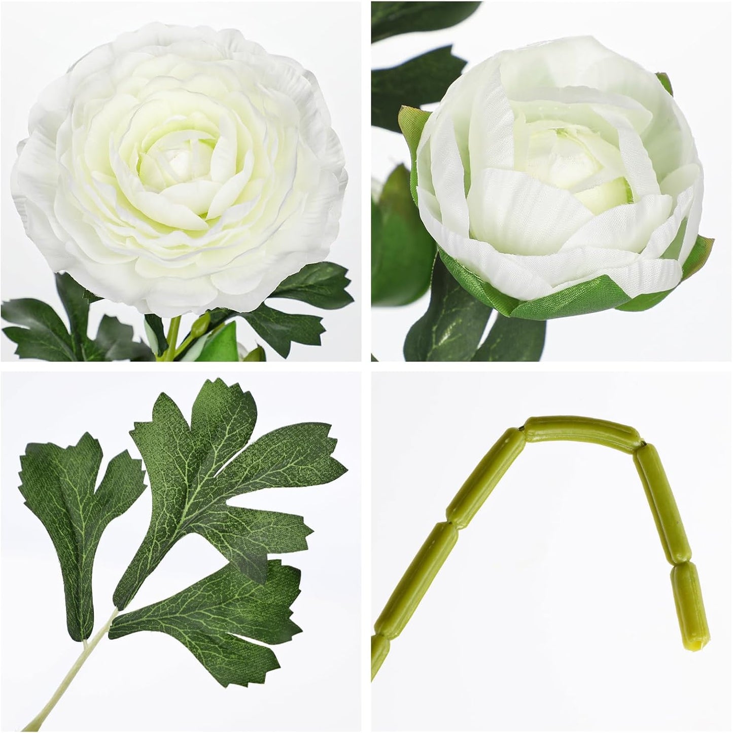 Yellow Ranunculus Artificial Flowers Bouquets, Set of 5 25.9'' Long Stems Faux Peony, Real Touch Spring Summer Floral Arrangement for Home Decor Wedding Vase Filler DIY Crafts