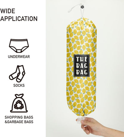 Lemon Plastic Bag Holder and Organizer - Summer Gifts for Grocery Storage, Home Farmhouse Closet Kitchen Decor, Gifts for Women Men