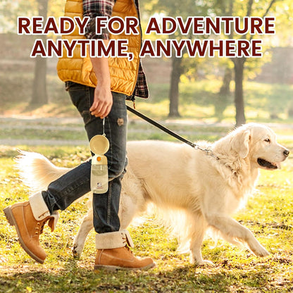 Portable Dog Water Bottle, Large-Capacity Travel Water Dispenser for Cats and Small Dogs - Yellow