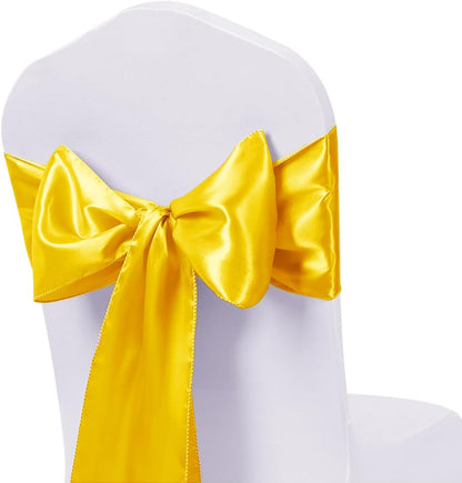 Pack of 10 Satin Yellow Table Runners 12 x 108 Inches - Table Runner for Party Wedding Birthday Anniversary Engagement Banquet Christmas Events Decorations