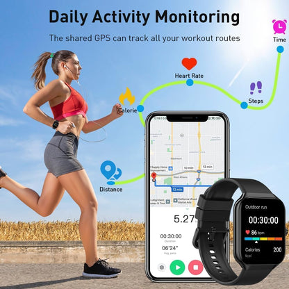 Smart Watch(Answer/Make Call), 1.96" HD Smartwatch for Men Women, 2026 Fitness Watch with 7/24 Heart Rate/Sleep Monitor/30+Day,113+ Sport Modes,IP68 Waterproof Fitness Activity Tracker for Android iOS