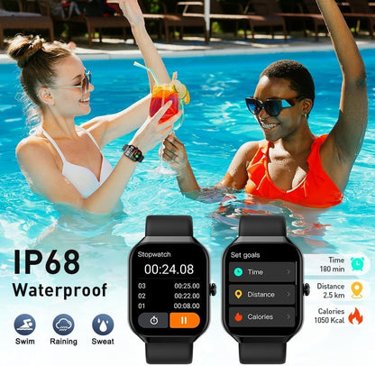 Smart Watch(Answer/Make Call), 1.96" HD Smartwatch for Men Women, 2026 Fitness Watch with 7/24 Heart Rate/Sleep Monitor/30+Day,113+ Sport Modes,IP68 Waterproof Fitness Activity Tracker for Android iOS