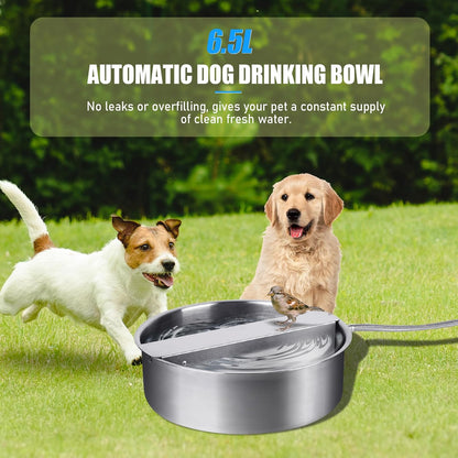 Automatic Dog Water Bowl Dispenser Large Breed| Auto Fill| High Capacity | Stainless Steel Dog Waterer with Float Valve Self Filling Auto Water Bowl for Outdoor Large Dogs Cats Chicken Livestock