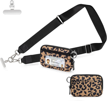 Wristlet Wallets Keychain for Women, Clip and Go Strap for Phone with Wallet Crossbody - Wallet with Clear ID Window