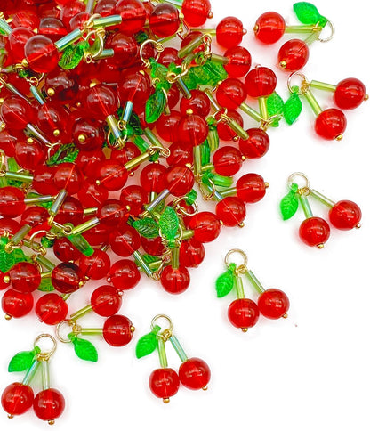 50pcs Glass Pendant Charms - Multicolor Theme Drops for Necklace Craft, Jewelry Making Supplies (Various Styles)