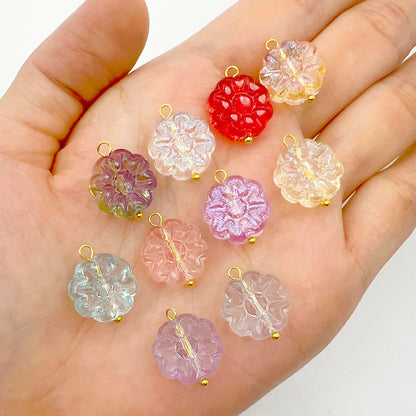 50pcs Glass Pendant Charms - Multicolor Theme Drops for Necklace Craft, Jewelry Making Supplies (Various Styles)
