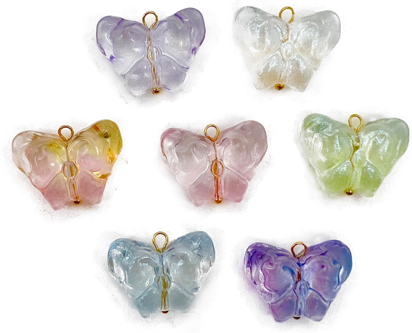 50pcs Glass Pendant Charms - Multicolor Theme Drops for Necklace Craft, Jewelry Making Supplies (Various Styles)
