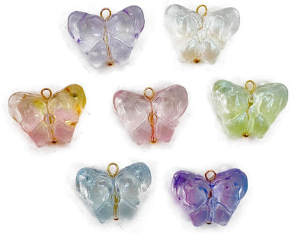 50pcs Glass Pendant Charms - Multicolor Theme Drops for Necklace Craft, Jewelry Making Supplies (Various Styles)