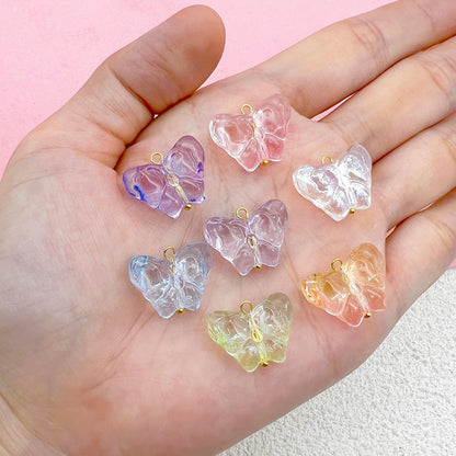 50pcs Glass Pendant Charms - Multicolor Theme Drops for Necklace Craft, Jewelry Making Supplies (Various Styles)