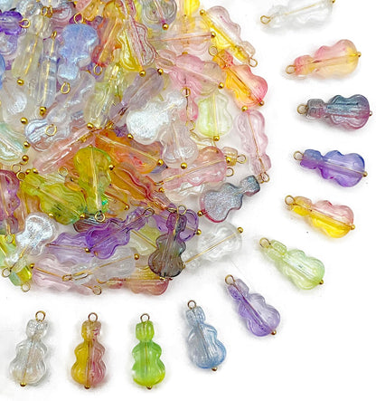 50pcs Glass Pendant Charms - Multicolor Theme Drops for Necklace Craft, Jewelry Making Supplies (Various Styles)