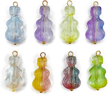 50pcs Glass Pendant Charms - Multicolor Theme Drops for Necklace Craft, Jewelry Making Supplies (Various Styles)